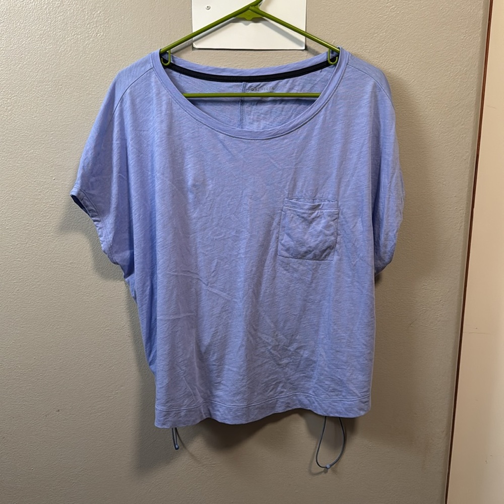 Athleta Short Sleeve Crew Neck Organic Daily Bungee Tee Top Size Medium - Picture 2 of 8